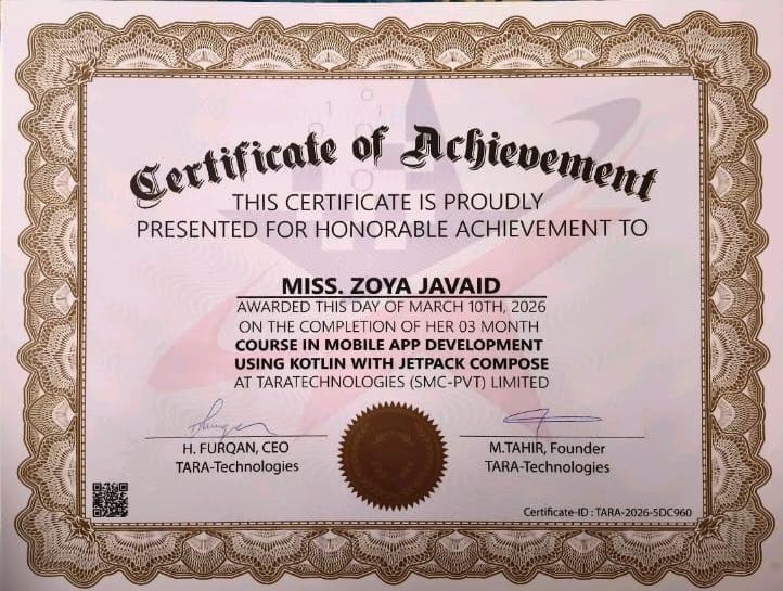 Certificate 1
